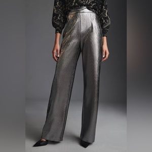NWT Hutch For Anthropologie Silver Metallic Pants Size XS